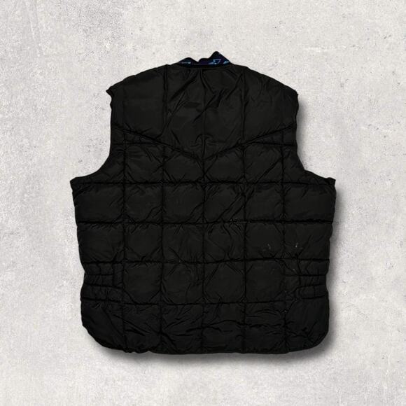 ★ Walls (Vintage) Black Full-Zip Quilted Puffer Vest w/ Collar Design ★ - Picture 3 of 7